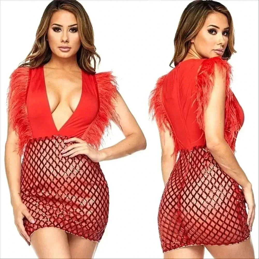 SEXY RED MINI DRESS